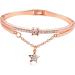 Ultechnovo Sun & Moon Crystal Pearl Bracelet Set - Stylish Gemstone Cuff for Women | 3-Piece Ros gold Design - Buy Online on GoSupps.com