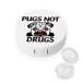 Pugs-Not-Drugs Round Case For Contact Lens Kit Storage Box with Mirror Printed