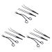 PopetPop TWEASER 3 pieces stainless steel scissors Aquarium cleaning tools straight scissors aquarium tweezers handle scissors plant equipment stainless steel black aquarium substrate tweezers mediumx3pcs blackx3st
