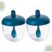 Zerodeko 2pcs Spice Jar with Spoon Glass Container Kitchen Gadgets Pepper Bowl Glass Empty Condiment Jar Terrarium Kitchen Seasoning Organizer Salt Container Sugar Bowl Monosodium Glutamate