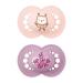 MAM Original Skinsoft silicone pacifier in a set of 2 with pacifiers 6-16 months pink and orange different models 1 piece of pink 2 pieces (1 Pack)