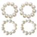 Csirnto hair tie ladies 4 pieces hair tie spirals with pearl -haired elastic hair rope pearls scrunchy art pearl pearls hair band rope women hair jewel