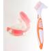 Smalibal Premium Denture Cleaning Brush Set - Double Sided Brush for False Teeth Cleaning - Portable with Multi-Layered Bristles & Ergonomic Rubber Handle in Purple - Buy Online on GoSupps.com