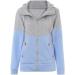 Bigfanshu Women's Double Hooded Sweatshirt Long Sleeve Autumn Spring Coat Patchwork Pocket Zipper Hoodie Plus Size Blue - Buy Online on GoSupps.com