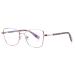 QECEPEI Blue Light Glasses Thin Metal Frame Clear Lenses Non-Prescription Glasses Pink