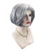2018 Ombre Gray Blonde Bob Wig - Short Wavy Synthetic Hair 33cm | 2 Tones Silver Gray for Women - Buy Online on GoSupps.com