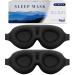 Sleep Mask 2 Pack - Eye Mask for Sleeping - Patented Contoured 100% Blackout Zero Pressure Sleeping Masks for Women and Men Blindfold and Eye Covers - S2 Black