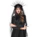 haozaikeji Halloween Gothic Bridal Headband Black Veil Flower Crown Headpiece Wedding Bride Headdress for Women Ladies Retro Vampire Queen Hair Band Halloween Fancy Dress Costume - Buy Online on GoSupps.com