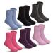 Children's Winter Warm Wool Solid Color Socks Kids Boy Girls Hiking Thermal Boot Crew Socks 6 Pairs Solid Color 4-7 Years