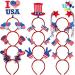 JOYIN 12 Pcs 4th of July Headband  Patriotic Headband American Flag Headbands for Women  4th of July Accessories for Independence Day  Memorial Day  Veterans Day Honoring  Themed Party Favors