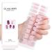 Semi Cured Gel Nails Strips - Nude Pink Gel Nail Stickers Nail Wraps Soft Self-Adhesive Gel Nail Strips for Nails French Tip Gel Nail Wrap Stickers Decals (UV/LED Lamp Required) Pink-french - Bss-0235