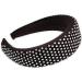 Retro Thicken Padded Velvet Diamante Wide Chunky Hair Band/Headband/Alice Band in Black - Buy Online on GoSupps.com