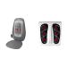 Homedics Shiatsu -Massagesitz & Shiatsu Foot massager Electric - massage device for feet including 18 massage heads deep -effective foot care with wellness heat function - white bundle with foot massage device