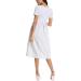 Love2Mi Short-Sleeve Maternity Dress XL - White Grey Stripe | Casual A-Line Midi Pregnant Dress - Buy Online on GoSupps.com