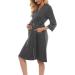 OCCIENTEC Women's Maternity Nursing Robe & Gown Set | Grey | Long Nightdress for Breastfeeding & Delivery | Maternity Hospital Nightgown - Buy Online on GoSupps.com