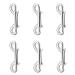 Belvanr double carabin hook 6 pieces double -sided carabiner hook Double end snap Doppelkarabiner carabiner hook bolzen snapper Diving hook double hooks carabiner diving huckle (silver)
