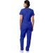 Sivvan Women's Scrub Set - Mock Wrap & Cargo Pants, Medium Royal Blue - Buy Online on GoSupps.com