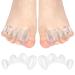 Toe Separators to Correct Bunions Adjustable Toe Straighteners for Hammertoes Bunion Corrector for Relieve Feet Pain Toe Spacers for Women Men - 1 Pair (Clear) Clear(1 Pair)