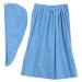 Soft Spa Bathrobe Set High Absorbency Towel Bathrobe with Quick Dry Hair Drying Cap (Blue)