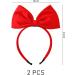 2 Pieces Bow Headbands Women's Hair Accessories Princess Tiaras Fashionable and Cute Suitable for Girls Party Cosplay Christmas and Halloween Gifts (Red) - Buy Online on GoSupps.com