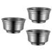 Solust 3 pieces stainless steel bowl soup bowl salad alien cutlery saladish corns salad fermented dishes stainless steel bowl rice bowl double -layer heat -resistant metal bowl silverx3stk 16x16x8cmx3pcs