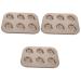Milisten 3pcs Cake Mold 6 Cavity Baking Pan Chocolate Covered Cookies Metal Trays Stencils for Fondant Mold Cake Baking Pan Roasting Pan Non Stick Baking Pan Child Soap Carbon Steel Candy As Shownx3pcs 26.4X18.4X2.2CMx3pcs