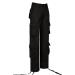 Gufesf Women's Baggy Cargo Pants - Trendy Low Waist Wide Leg Trousers with Big Pockets | Y2K Streetwear Fashion - Ak-a-black, Large - Buy Online on GoSupps.com