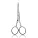 Facial Hair Scissors Small Scissors Professional Small Ear Nose Hair Round Ended Scissors Stainless Steel Scissor for Eyebrows Nose Facial Beard Eyelash Moustache(Big Size Scissor 10 Silver)