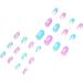 Justotry 24 Pcs Double Color Almond Short French Press on Nails - Blue & Purple | Trendy Fake Nails with Nail Glue for Women - Buy Online on GoSupps.com