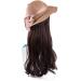Buy Chtom Xin Chocolate Wavy Long Curly Hair Wig Hat - Heat-Resistant Synthetic Fiber with Straw Hat for Summer Beach Excursions - Buy Online on GoSupps.com