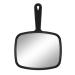 Naugust Hand Mirror - Salon Hairdresser Hand Held Mirror Black Handheld Plain Mirror with Handle Handheld Makeup Mirror for Hairdressing and Beauty(31 x22cm)