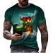 GXLONG Christmas Ugly T-Shirt for Men Women Novelty 3D Printed Short Sleeve Crewneck Pullover Tops Xmas Gifts for Men X-Large Green