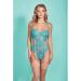 Riley Eyelash Lace Teddy w/Side Cutouts Teal MD