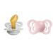 BIBS Couture Baby Pacifier 2-Pack | Made in Denmark | BPA Free Dummy Soother Anatomical Nipple. Natural Rubber Latex Size 2 (6-18 Months) Haze / Blossom