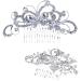 Haopeuk Women's Silver Rhinestone Bridal Wedding Flowers Pearl Headband Hair Clip Comb - Buy Online on GoSupps.com