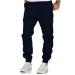 Ronony men cargoose slim fit convenient outdoor stretch cargo pants black long jogging pants hiking pants leisure pants work pants trekking pants 3xl A01#marine blue