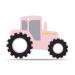AmazingM Car Series Baby Teething Toys Food Grade Silicone Chew Teether for 3 Months+ Infant Boy and Girl Toddler Sensory Chewing Teether BPA Free. (Tractor  Pink) Tractor Pink