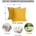 Simple&Opulence 100% Linen Euro Shams 26''x26'' - Pack of 2, Washed Solid Natural Flax, Mustard Yellow with Coconut Button - Buy Online on GoSupps.com