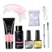LOUMMRCY polygel nail kit polynail gel kit starter nail extension kit manicure beginner set nail art tools set faster kit 8 pieces pgp001-all-in-one French nail kit salon diy at home pgp001.PGP001.