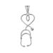 Fine 10k White Gold Heart-Shaped Stethoscope Pendant