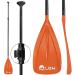 LBW Paddle Board Paddle, Adjustable 3-Pieces SUP Paddle, Aluminium Alloy Floating Replacement Paddle for Paddle Board, Stand Up Paddle with Storage Bag, Telescopic Portable Paddle Oars LBW - 1 Pcs - Orange