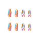 Kamize Colorful Almond Press-On Nails | 24PCS Medium Acrylic Swirl Design for Women & Girls - Buy Online on GoSupps.com