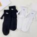 Magnetic 3D Doll Eyes Black Socks for Women - Breathable Cotton Middle Tube Socks 1 Pair - Buy Online on GoSupps.com