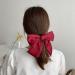 3 Women Bow Hair Clips French Fabric Hair Clips for Women Hair Clips with Bow Elegant Satin Hair Accessories for Girls (Black+Red+White) - Buy Online on GoSupps.com
