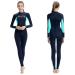 Dive Skins Full Body Swimsuit Wetsuit Scuba Rash Guard Diving Suit for Women Men Adult, Long Sleeve Swimwear One Piece UV Protection Quick Dry Sunsuit for Surfing Snorkeling Kayaking Blue X-Small