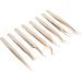 Shenruifa 8-Part Eyelash Extension Tweezers Set | Stainless Steel Curved & Straight Tweezers | Beauty Tools | Mother-of-Pearl Gold Finish - Buy Online on GoSupps.com