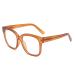 JIM HALO Blue Light Blocking Glasses for Women Oversized Square Computer Glasses Metal CP Temples Brown