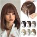 Natural Hair Toppers With Bangs For Women Adding Hair Volume Topper (LIGHT BROWN)