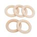 Wooden Baby Teether Wooden Rings Washable Reusable Durable Harmless Fine Workmanship Smooth Surface for Children's Teething (60mm)