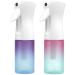 ZIBARBER Water Mister – Fine Mist Continuous Spray Bottle for Hairstyling, Cleaning Solutions, Plants and Skin Care - 6.76 fl oz - pack of 2 gradient color
